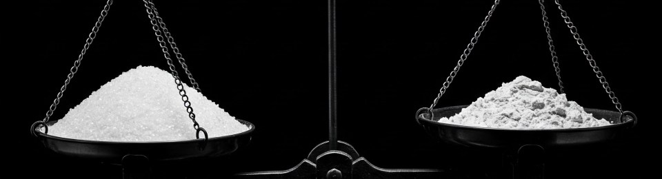 Sugar and crack on a scale